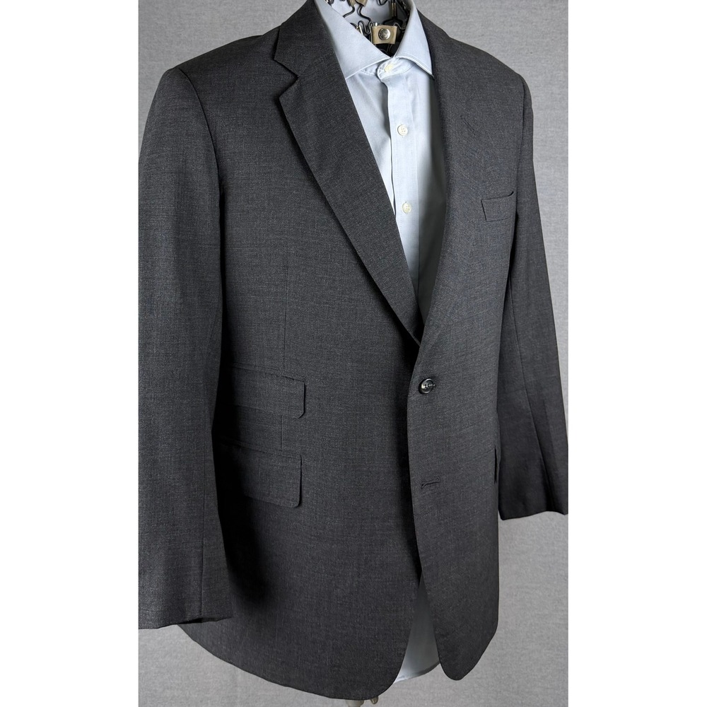 Anthony J Hewitt Savile Row Bespoke‎ Blazer Charcoal Grey Wool Suit Jacket 42R